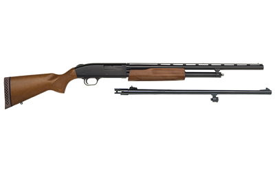 MOSSBERG 54188 500 BANTAM COMBO YOUTH 20 GAUGE PUMP 3" 5+1 BLUED 22" VENT RIB/24" FULLY-RIFLED BARRELS, BLUED STEEL RECEIVER, FIXED WOOD STOCK, RIGHT HAND, ACCU-SET FULL RIFLED BORE CHOKE