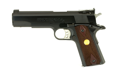 COLT MFG O5872A1 GOLD CUP NATIONAL MATCH 9MM LUGER 9+1, 5" STAINLESS NATIONAL MATCH BARREL, BLUED SERRATED CARBON STEEL SLIDE & FRAME W/BEAVERTAIL, WALNUT GRIP, AMBIDEXTROUS