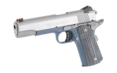 COLT MFG O1072CCSBT 1911 COMPETITION 9MM LUGER CALIBER WITH 5" NATIONAL MATCH BARREL, 9+1 CAPACITY, BLUE TITANIUM FINISH FRAME, SERRATED STAINLESS STEEL SLIDE, GRAY G10 GRIP & 70 SERIES FIRING SYSTEM