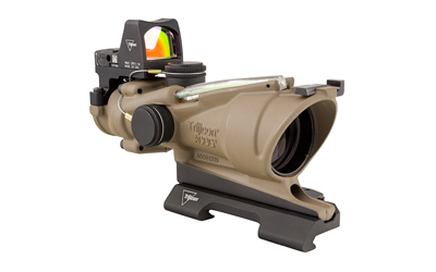 TRIJICON 100554 ACOG ECOS COMBO FLAT DARK EARTH 4X32MM ILLUMINATED GREEN CROSSHAIR .223/5.56 BDC RETICLE