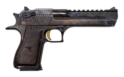 MAGNUM RESEARCH DE50CH DESERT EAGLE MARK XIX 50 AE 6" 7+1 COLOR CASE HARDENED CARBON STEEL WITH CLEAR CERAKOTE FRAME & SLIDE WALNUT WITH ENGRAVED DESERT EAGLE LOGO GRIP