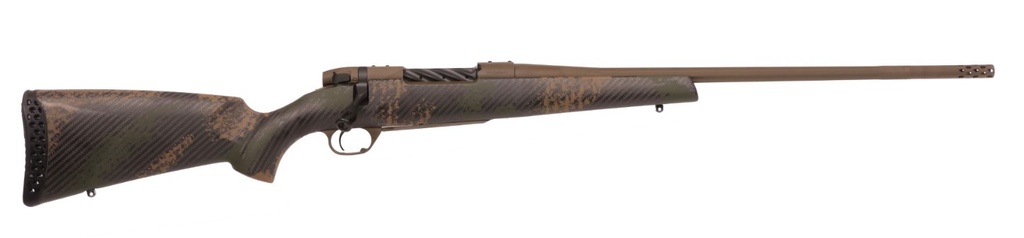 WEATHERBY MBC20N7MMBR2B MARK V BACKCOUNTRY 2.0 7MM BC PATRIOT BROWN CERAKOTE FLUTED BARREL/PEAK 44 BLACKTOOTH BROWN SPONGE PATTERN BLACK CARBON FIBER STOCK