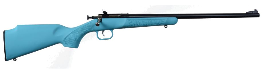 CRICKETT KSA2302 YOUTH  22 LR 1RD 16.12" BLUED BARREL & RECEIVER, FIXED FRONT/ADJUSTABLE REAR PEEP SIGHTS, BLUE SYNTHETIC STOCK W/11.5" LOP, REBOUNDING FIRING PIN SAFETY