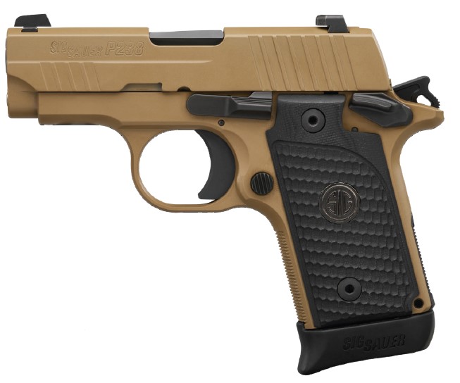 SIG SAUER 238380ESCPN P238 MICRO-COMPACT EMPEROR SCORPION 380 ACP 2.70" 6+1 & 7+1 FLAT DARK EARTH HARDCOAT ANODIZED FLAT DARK EARTH NITRON STAINLESS STEEL BLACK HOGUE G10 PIRANHA GRIP