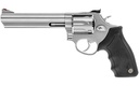 TAURUS 2-660069 66  MEDIUM 357 MAG/38 SPECIAL +P 7 SHOT 6" MATTE STAINLESS STEEL BARREL, CYLINDER & FRAME, BLACK FINGER GROOVED RUBBER GRIP, TRANSFER BAR SAFETY, EXPOSED HAMMER