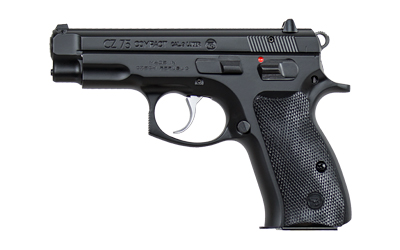 CZ-USA 01190 75  COMPACT 9MM LUGER 10+1 3.75" BLACK STEEL BARREL & SERRATED SLIDE, BLACK POLYCOAT STEEL FRAME W/BEAVERTAIL, BLACK PLASTIC GRIP, RIGHT HAND