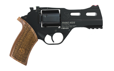 CHIAPPA FIREARMS 340165 RHINO 40DS  MEDIUM FRAME 9MM LUGER 6 SHOT 4" BLACK ANODIZED STEEL VENT RIB BARREL, BLUED STEEL CYLINDER, BLACK ANODIZED ALUMINUM FRAME, WALNUT GRIP, CONCEALED HAMMER