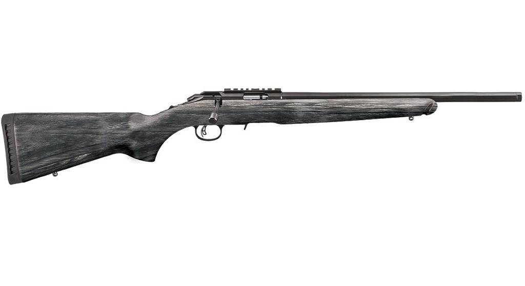 RUGER 8349 AMERICAN RIMFIRE TARGET FULL SIZE 22 WMR 9+1 18" SATIN BLUED THREADED BULL BARREL & ALLOY STEEL RECEIVER W/SCOPE RAIL, BLACK FIXED LAMINATE STOCK, RIGHT HAND