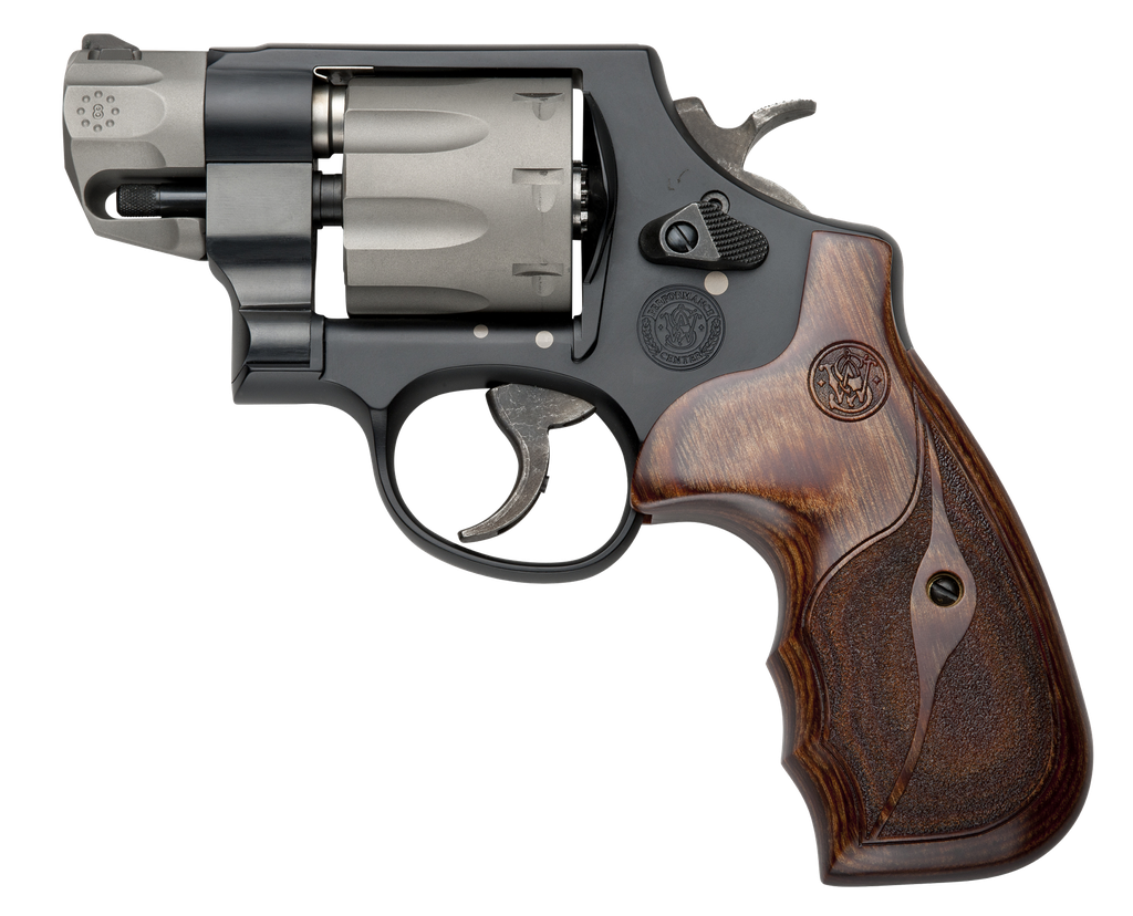 SMITH & WESSON 170245 MODEL 327 PERFORMANCE CENTER  357 MAG 2" TITANIUM/STAINLESS  BARREL, 8RD TITANIUM CYLINDER,  BLACK SCANDIUM ALLOY N-FRAME,  WOOD GRIP