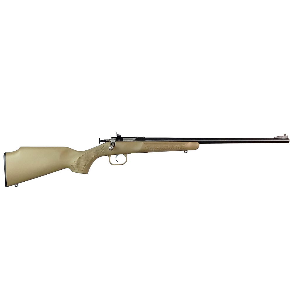 CRICKETT KSA2235 YOUTH  22 LR 1RD 16.12" BLUED BARREL & RECEIVER, FIXED FRONT/ADJUSTABLE REAR PEEP SIGHTS, DESERT TAN SYNTHETIC STOCK W/11.5" LOP, REBOUNDING FIRING PIN SAFETY