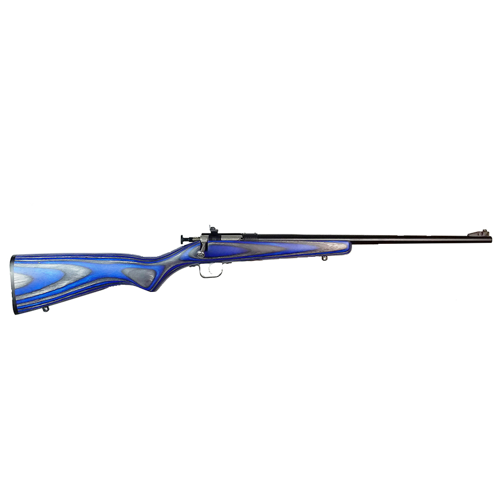CRICKETT KSA2222 YOUTH  22 LR 1RD 16.12" BLUED BARREL & RECEIVER, FIXED FRONT/ADJUSTABLE REAR PEEP SIGHTS, BLUE LAMINATE STOCK W/11.5" LOP, REBOUNDING FIRING PIN SAFETY