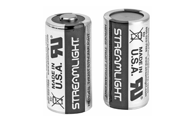 STREAMLIGHT 85175 CR123A LITHIUM BATTERIES  SILVER/BLACK 3 VOLTS (2) SINGLE PACK