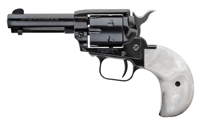 HERITAGE MFG RR22MB3BHPRL ROUGH RIDER  22 LR 22 WMR 6 SHOT, 3.50" BLACK STEEL BARREL, BLACK ZINC ALLOY FRAME, BLACK CYLINDER, WHITE PEARL BIRDSHEAD GRIP, HAMMER/THUMB SAFETY, EXPOSED HAMMER