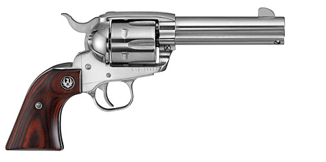 RUGER 5109 VAQUERO  MEDIUM FRAME 357 MAG/38 SPECIAL 6RD 4.62" HIGH GLOSS STAINLESS STEEL BARREL, CYLINDER & FRAME, HARDWOOD GRIP, TRANSFER BAR SAFETY, EXPOSED HAMMER