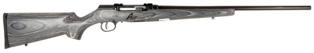 SAVAGE ARMS 47008 A17 SPORTER FULL SIZE 17 HMR 10+1 22" SATIN BLACK SPORTER BARREL, SATIN BLACK DRILLED & TAPPED CARBON STEEL RECEIVER, GRAY FIXED LAMINATE STOCK, RIGHT HAND