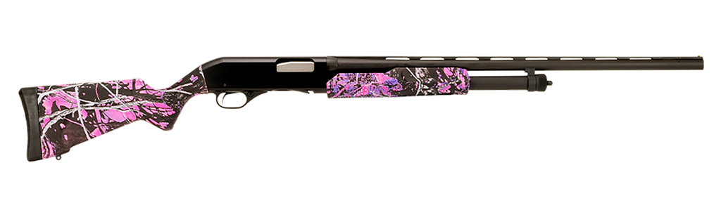 STEVENS 22560 320 FIELD COMPACT 20 GAUGE PUMP 3" 5+1 26" MATTE BLACK VENT RIB BARREL, MATTE BLACK ALUMINUM DRILLED & TAPPED RECEIVER, FIXED MUDDY GIRL SYNTHETIC STOCK, AMBIDEXTROUS