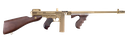 THOMPSON T150DTG 1927A-1 DELUXE 45 ACP CALIBER WITH 16.50" BARREL, 20+1 CAPACITY (STICK), 50+1 CAPACITY (DRUM), TITANIUM GOLD METAL FINISH, AMERICAN WALNUT STOCK WOOD GRIP RIGHT HAND