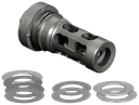 YANKEE HILL 4302MB28A QD LIGHT TACTICAL MUZZLE BRAKE MADE OF BLACK FINISH STEEL WITH 1/2"-28 TPI THREADS FOR 30 CAL AR-PLATFORM