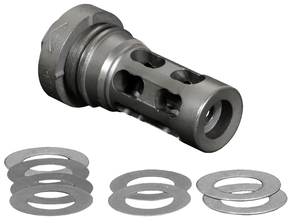 YANKEE HILL 4302MB24A QD LIGHT TACTICAL MUZZLE BRAKE MADE OF BLACK FINISH STEEL WITH 5/8"-24 TPI THREADS FOR 30 CAL AR-PLATFORM
