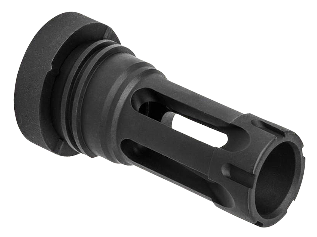 YANKEE HILL 430224A PHANTOM Q.D. FLASH HIDER BLACK STEEL WITH 5/8"-24 TPI THREADS, AGGRESSIVE TEETH & DUST ENCLOSURE FOR 30 CAL AR-PLATFORM