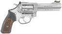 RUGER 5773 SP101  SMALL FRAME 327 FEDERAL MAG 6RD, 4.20" SATIN STAINLESS STEEL BARREL, CYLINDER & FRAME, BLACK RUBBER W/WOOD INSERT GRIP, EXPOSED HAMMER, TRANSFER BAR SAFETY
