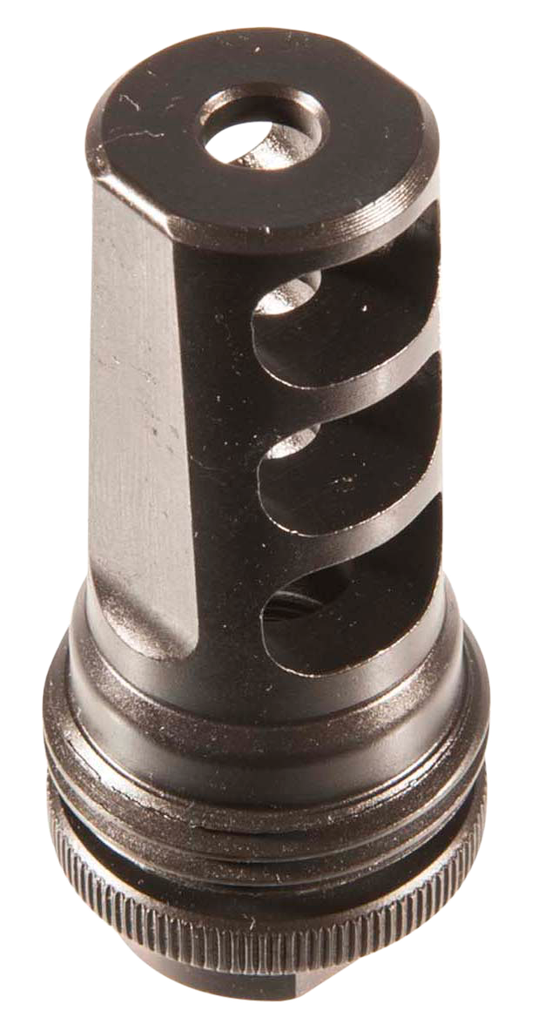 SILENCERCO AC142 ASR MUZZLE BRAKE BLACK STEEL WITH 1/2"-28 TPI THREADS FOR 5.56X45MM NATO