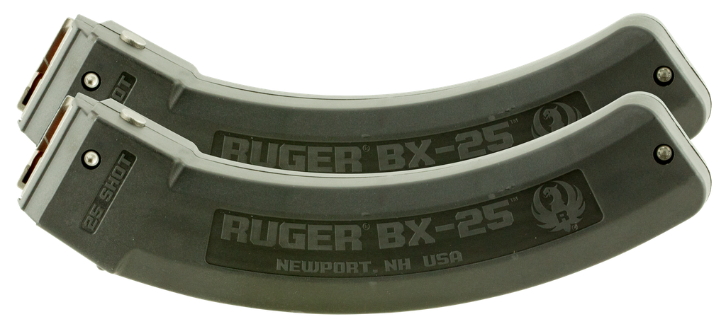 RUGER 90548 BX-25 VALUE PACK 25RD MAGAZINE FITS RUGER 10/22/SR/77/CHARGER 22LR BX-25 BLACK 2 PACK