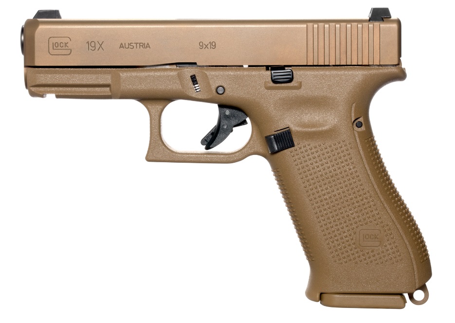 GLOCK PX1950703 G19X  COMPACT 9MM LUGER 19+1 4.02" BLACK GMB BARREL, COYOTE NPVD SERRATED SLIDE, COYOTE BROWN POLYMER FRAME W/ACCESSORY RAIL, COYOTE BROWN TEXTURED POLYMER GRIP, AMBIDEXTROUS