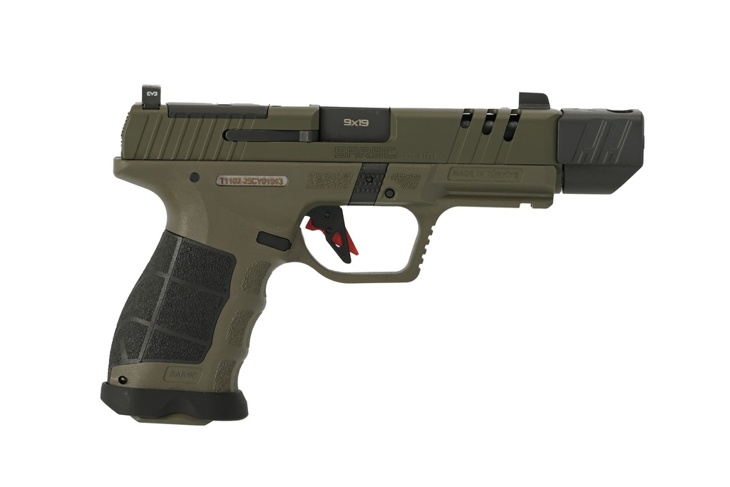 SAR SAR9 COMPACT SOCOM COMP 9M 4.7" BBL 15/21 RD MAG SF GREEN