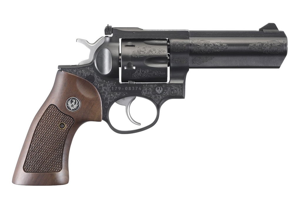 RUGER GP100 DELUXE 4" ENGRAVED BLUED ADJ. (TALO)
