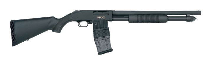 MOSSBERG 590M MAG-FED 12GA 18.5" 10RD 2.75" BLUED/SYN <