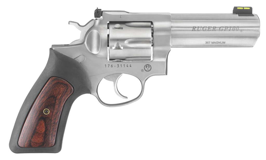 GP100 357MAG SS/RUB 4" HIVIZ