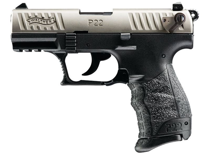 WALTHER P22Q 22LR 3.4" SATIN NICKEL/BLACK POLYMER!