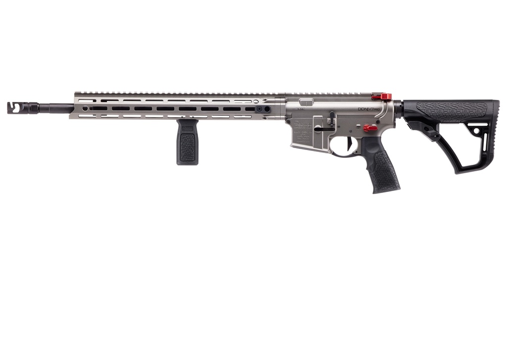 DANIEL DEFENSE 0212809385055 DDM4 V7 PRO *CA COMPLIANT 5.56X45MM NATO 18" 10+1, GUN METAL GRAY REC, BLACK OEM OVERMOLDED STOCK & GRIP, GEISSELE TRIGGER, RED RADIAN ACC.