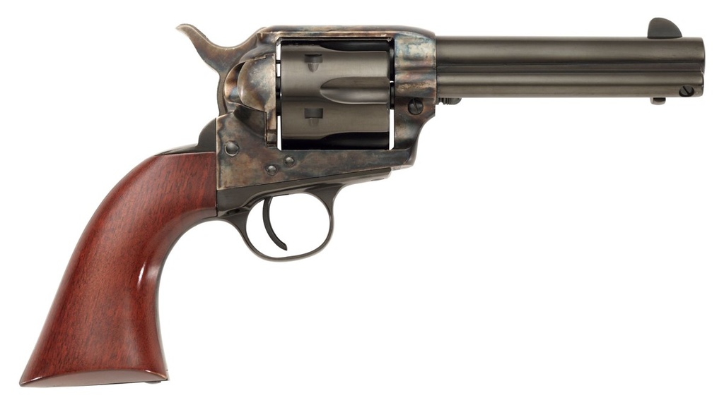 TAYLORS & COMPANY 555149 1873 CATTLEMAN GUNFIGHTER 45 COLT (LC) 6RD 4.75" BLUED CYLINDER & BARREL COLOR CASE HARDENED STEEL FRAME WALNUT ARMY SIZE GRIP