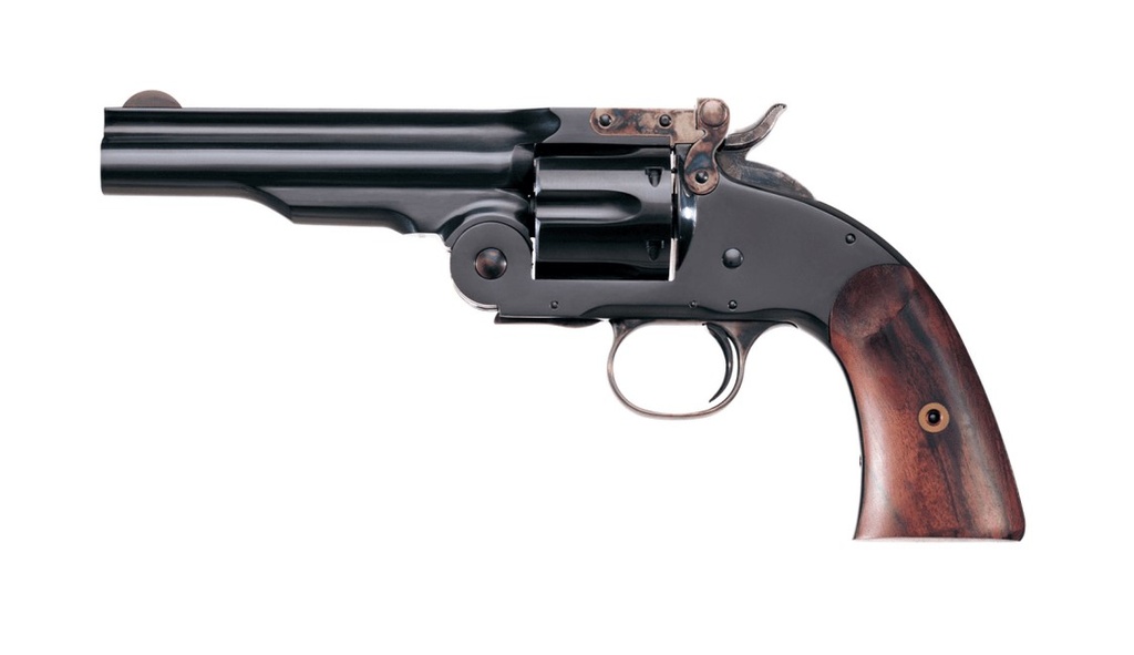 TAYLORS & COMPANY 550681 SECOND MODEL SCHOFIELD 38 SPECIAL CALIBER WITH 5" BARREL, 6RD CAPACITY CYLINDER, OVERALL BLUED FINISH STEEL & WALNUT GRIP