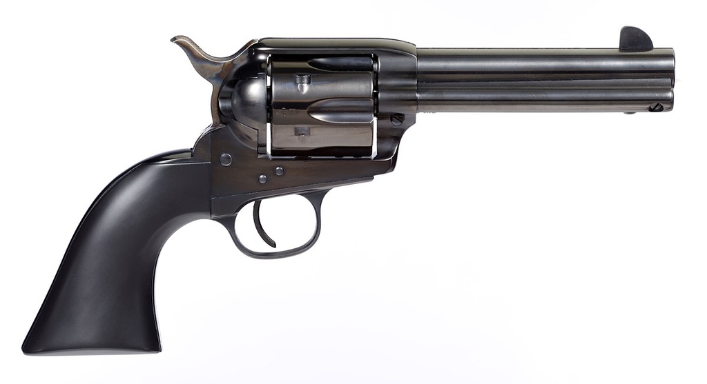 TAYLORS & COMPANY 555162 DEVIL ANSE  357 MAG CALIBER WITH 4.75" BLUED FINISH BARREL, 6RD CAPACITY BLUED FINISH CYLINDER, COLOR CASE HARDENED FINISH STEEL FRAME & MATTE BLACK WOOD GRIP