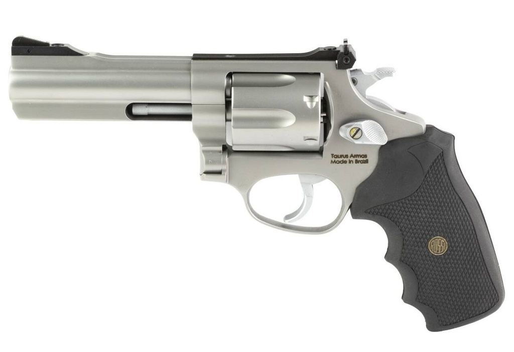 ROSSI 2RM649 RM64  357 MAG 6 SHOT 4" MATTE STAINLESS STEEL BARREL, CYLINDER & FRAME TEXTURED BLACK RUBBER GRIP