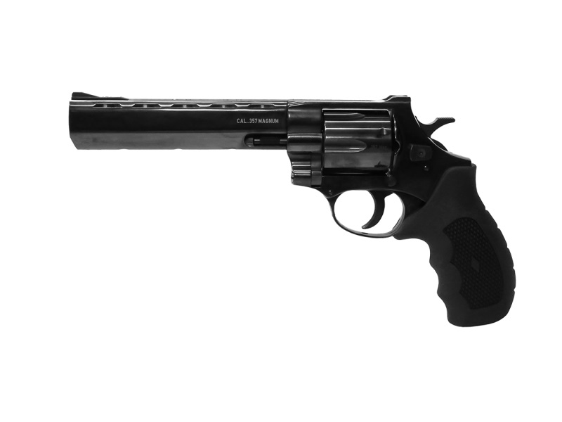 WEIHRAUCH GUNS 770134 WINDICATOR  357 MAG 6RD 6" BLUED STEEL BARREL,  CYLINDER & FRAME, RAMP FRONT/FIXED REAR SIGHTS, EXPOSED HAMMER, FINGER GROOVED BLACK RUBBER GRIP