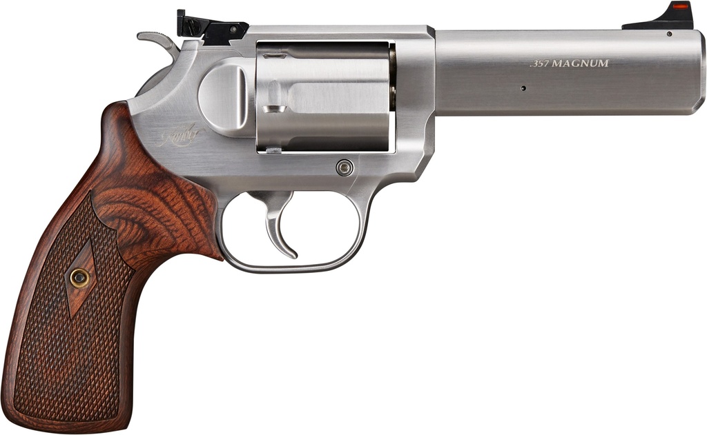 KIMBER MFG, INC 3700621 K6S TARGET DA/SA 357 MAG 6 SHOT 4" BRUSHED STAINLESS STEEL BARREL & CYLINDER, BRUSHED STAINLESS STAINLESS STEEL FRAME, DIAMOND CHECKERING GRIP