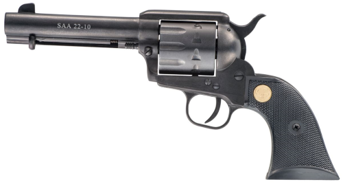 CHIAPPA FIREARMS CF340155 SAA 1873  MEDIUM FRAME 22 LR 10 SHOT, 4.75" BLUED STEEL BARREL, BLUED STEEL FRAME, BLUED CYLINDER, BLACK PLASTIC GRIP, EXPOSED HAMMER