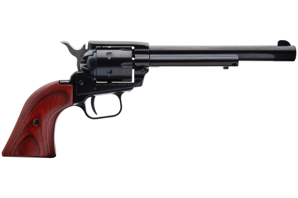 HERITAGE MFG RR22B6LHOL ROUGH RIDER  22 LR 6 SHOT 6.50" BLACK OXIDE BARREL, FRAME & CYLINDER, COCOBOLO GRIPS FEATURES HUNTER DEBOSSED LEATHER HOLSTER