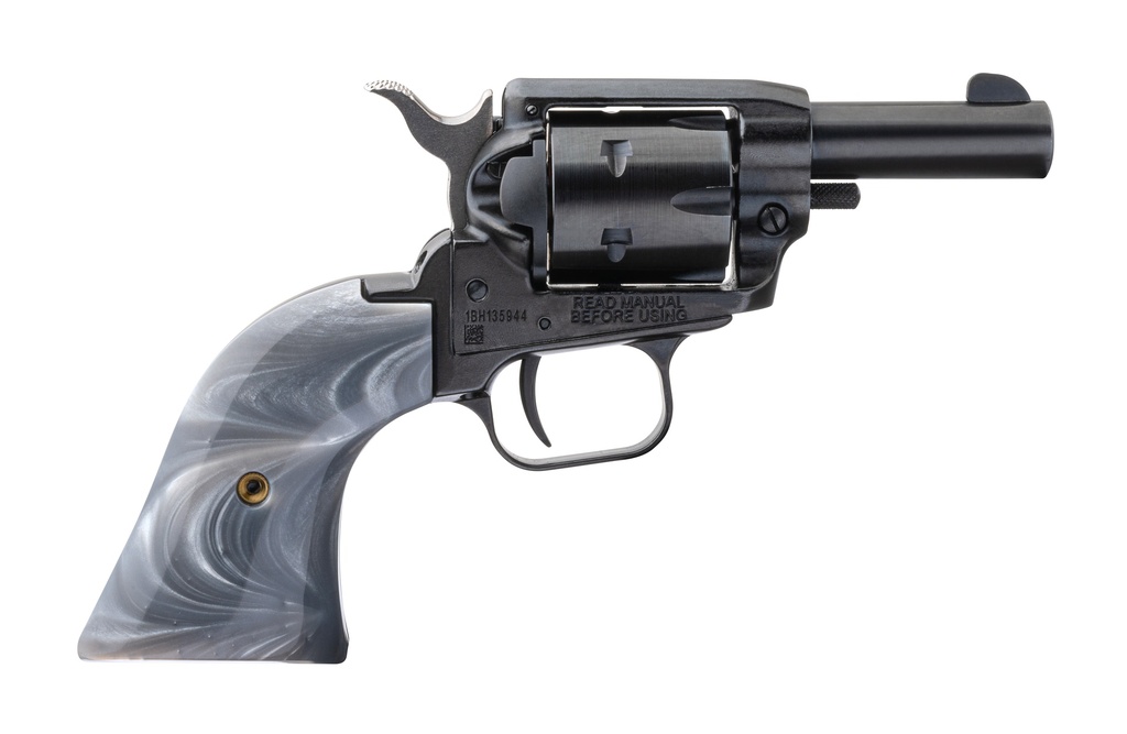 HERITAGE MFG BK22B2GPRL BARKEEP  22 LR 6 SHOT, 2.68" BLACK OXIDE STEEL BARREL, BLACK OXIDE ZINC ALLOY FRAME, BLACK OXIDE CYLINDER, GRAY PEARL GRIP, MANUAL SAFETY, EXPOSED HAMMER