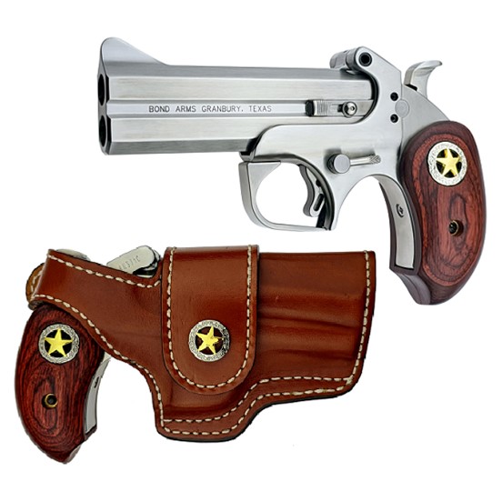 BOND ARMS BARR RUSTIC RANGER  45 COLT (LC) 410 GAUGE 2RD SHOT 4.25" MATTE STAINLESS STAINLESS STAINLESS STEEL FRAME ROSEWOOD W/INTEGRATED STAR GRIPS