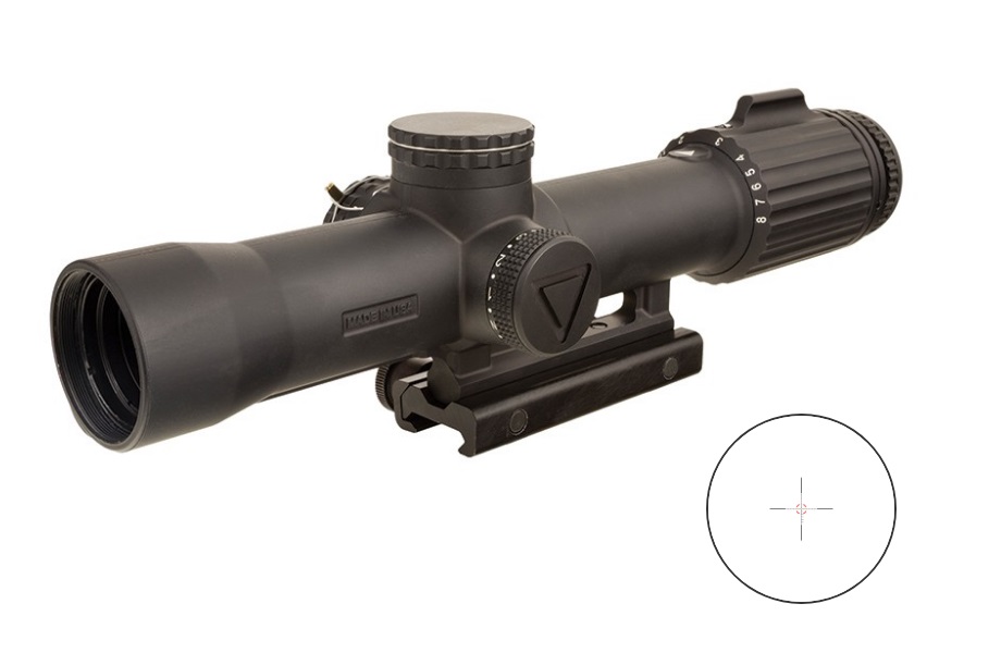TRIJICON 2400003 VCOG  1-8X 28MM OBJ 109.20-13.10 FT @ 100 YDS FOV MATTE BLACK FINISH LED ILLUMINATED RED SEGMENTED CIRCLE W/CROSSHAIR MRAD DOT