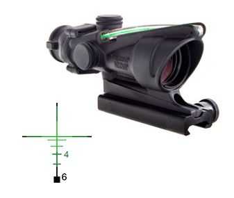 TRIJICON 100209 ACOG  BLACK HARDCOAT ANODIZED 4X32MM ILLUMINATED GREEN CROSSHAIR .223/5.56 BDC RETICLE