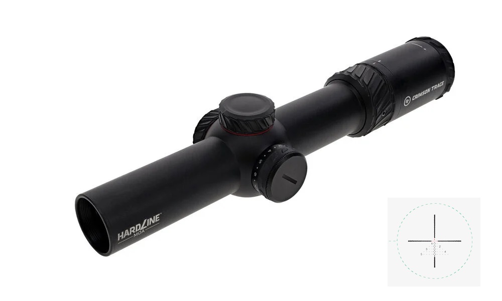 CRIMSON TRACE 013002299 HARDLINE  BLACK ANODIZED 1-6X 24MM 34MM TUBE ILLUMINATED CT TR1-MIL RETICLE