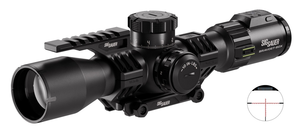 SIG SAUER ELECTRO-OPTICS SOBBDX63102 BRAVO6T BDX BLACK 3-18X44MM, 35MM TUBE, ILLUMINATED MRAD MILLING 2.0 RETICLE