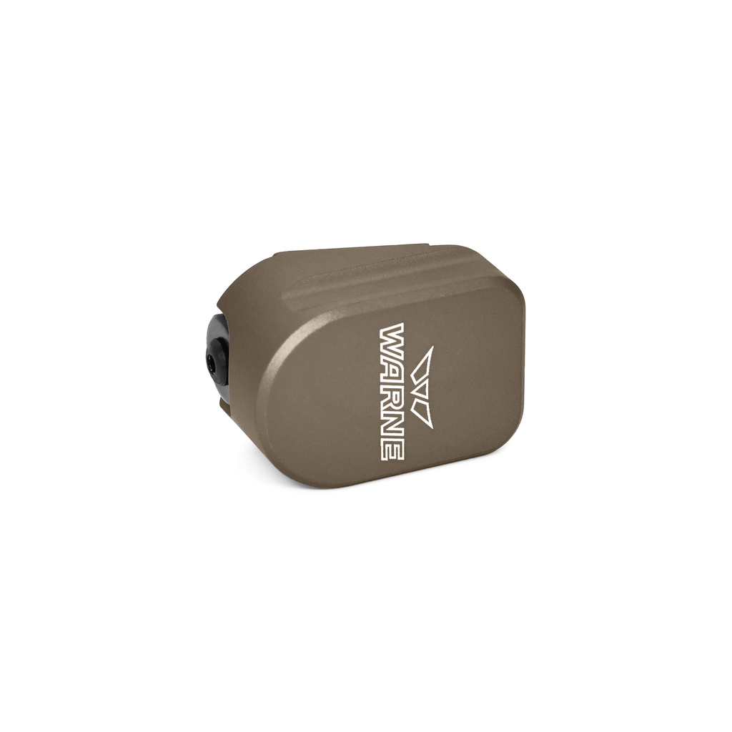WARNE MESIG54DE MAGAZINE EXTENSION  MADE OF 6061-T6 ALUMINUM WITH HARDCOAT ANODIZED FLAT DARK EARTH FINISH FOR SIG P320 MAGAZINES (ADDS 5RDS 9MM LUGER)