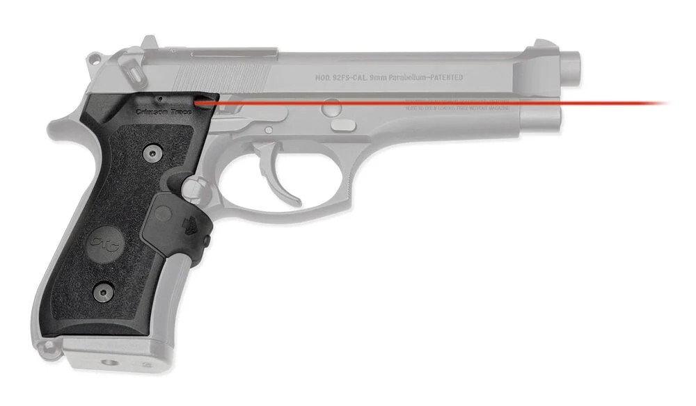 CRIMSON TRACE 0119201 LASERGRIPS  MIL-SPEC FITS BERETTA 92/96/M9, RED LASER BLACK POLYMER